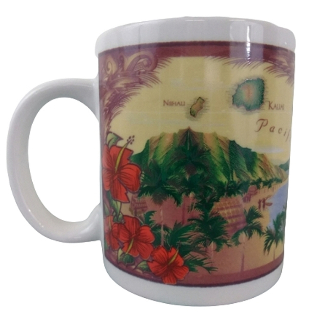 3/$15 MUGS SALE! Hawaiian Chain The Sandwich Island's Coffee Mug Glass Cup